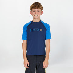 Boy's Reactor Short Sleeve Rash Vest - Navy