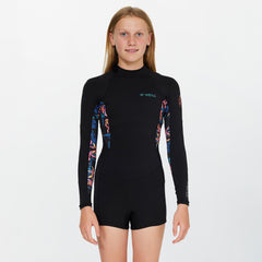 Girl's Bahia 2mm Long Sleeve Mid Spring Suit Back Zip - Tropic Texta