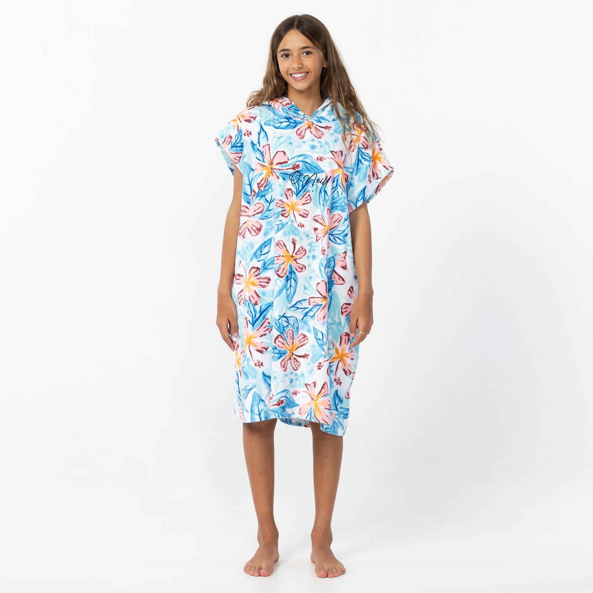 Girl's Hooded Change Towel - Blue Tropic