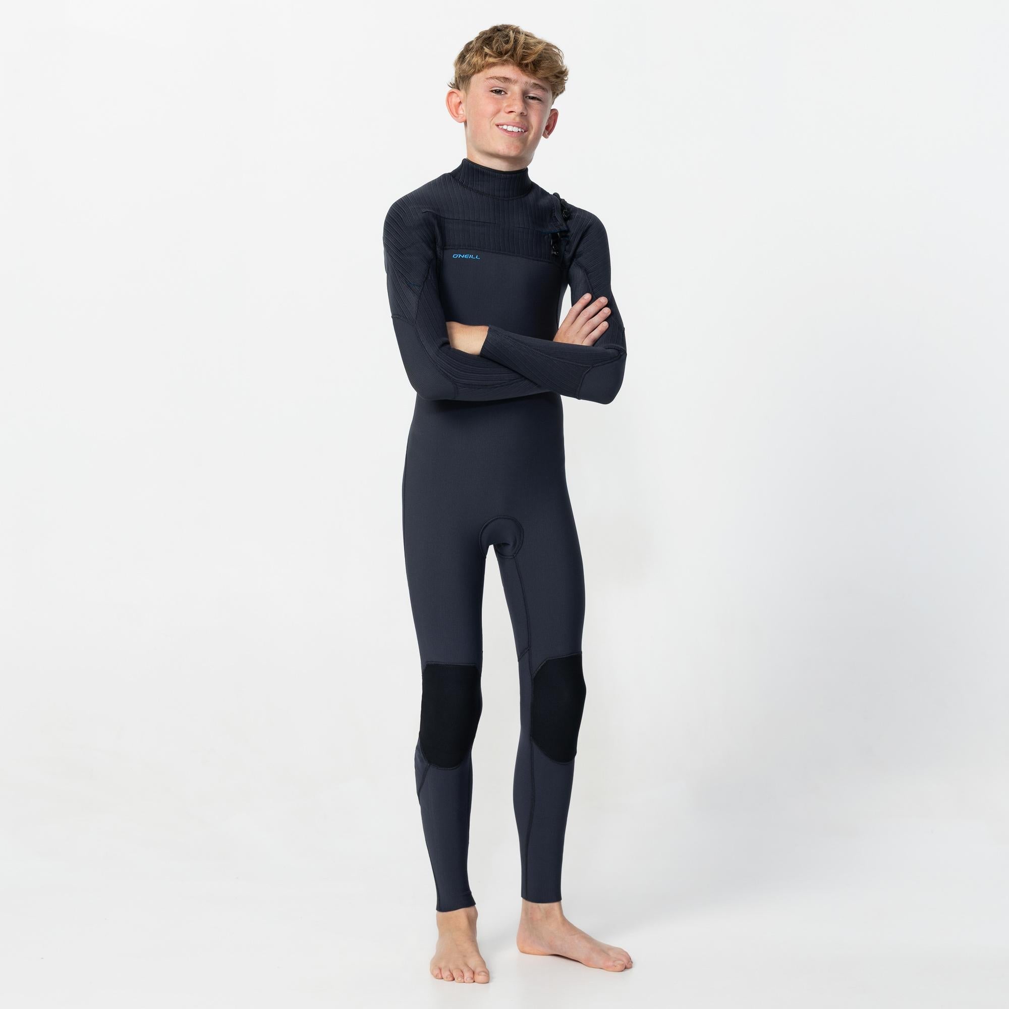 Boy's HyperFreak 4/3+ Steamer Chest Zip Wetsuit - Gunmetal