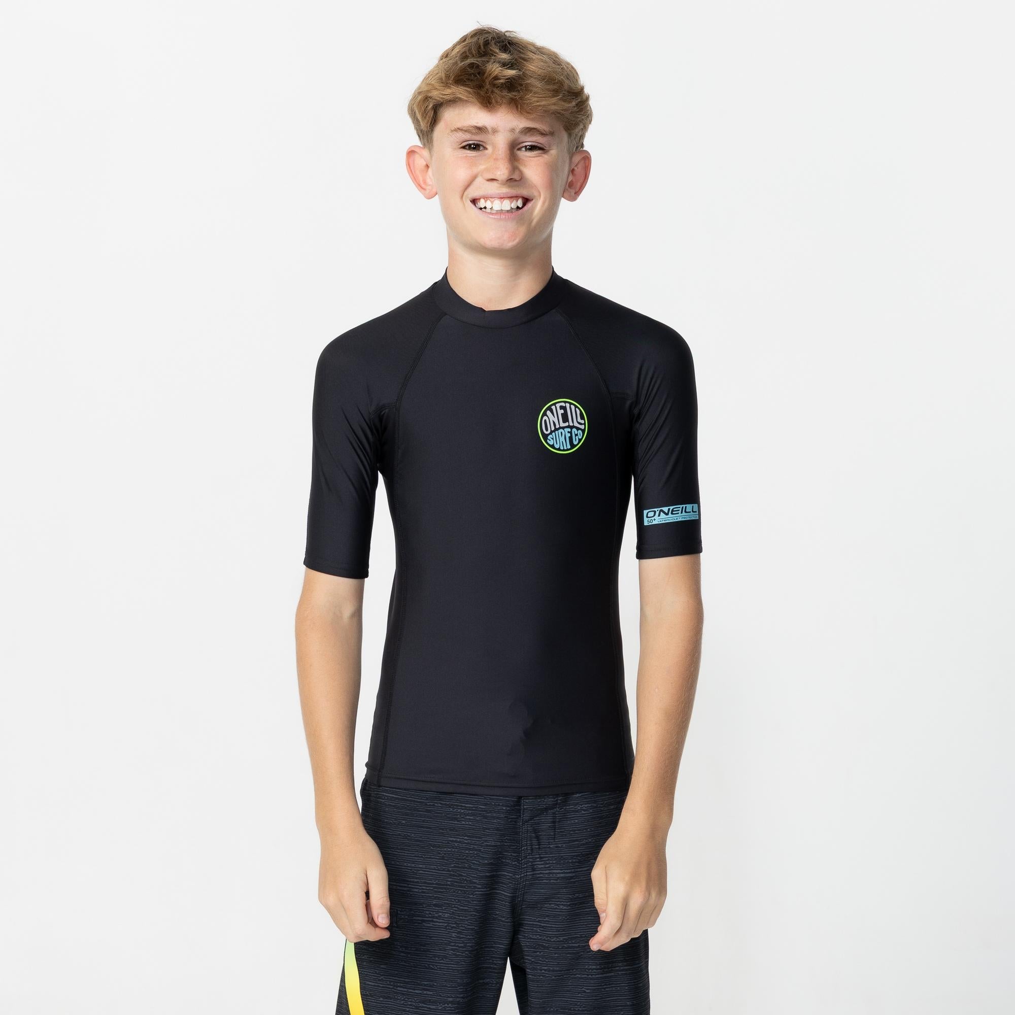 Kid's Reactor UV Short Sleeve Rash Vest - Black