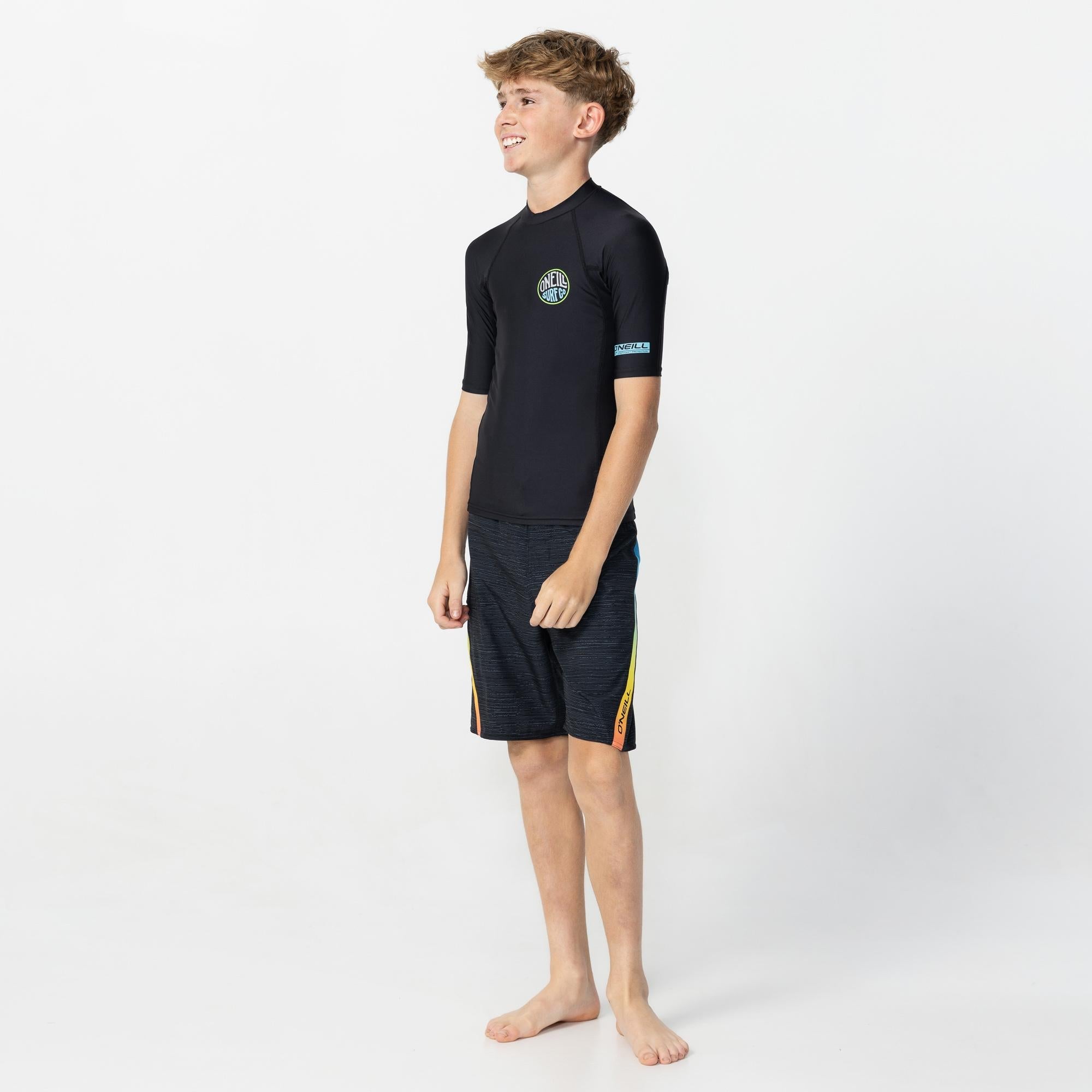Kid's Reactor UV Short Sleeve Rash Vest - Black
