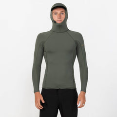 Men's HyperFreak Skins Long Sleeve Hooded Rash Vest - Olive