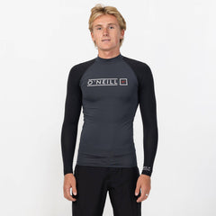 Men's Reactor Block Long Sleeve Rash Vest - Charcoal
