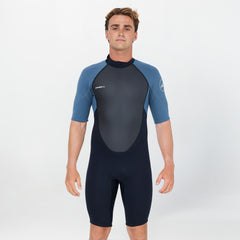 Men's Reactor 2mm Short Sleeve Spring Suit Back Zip - Cadet Blue