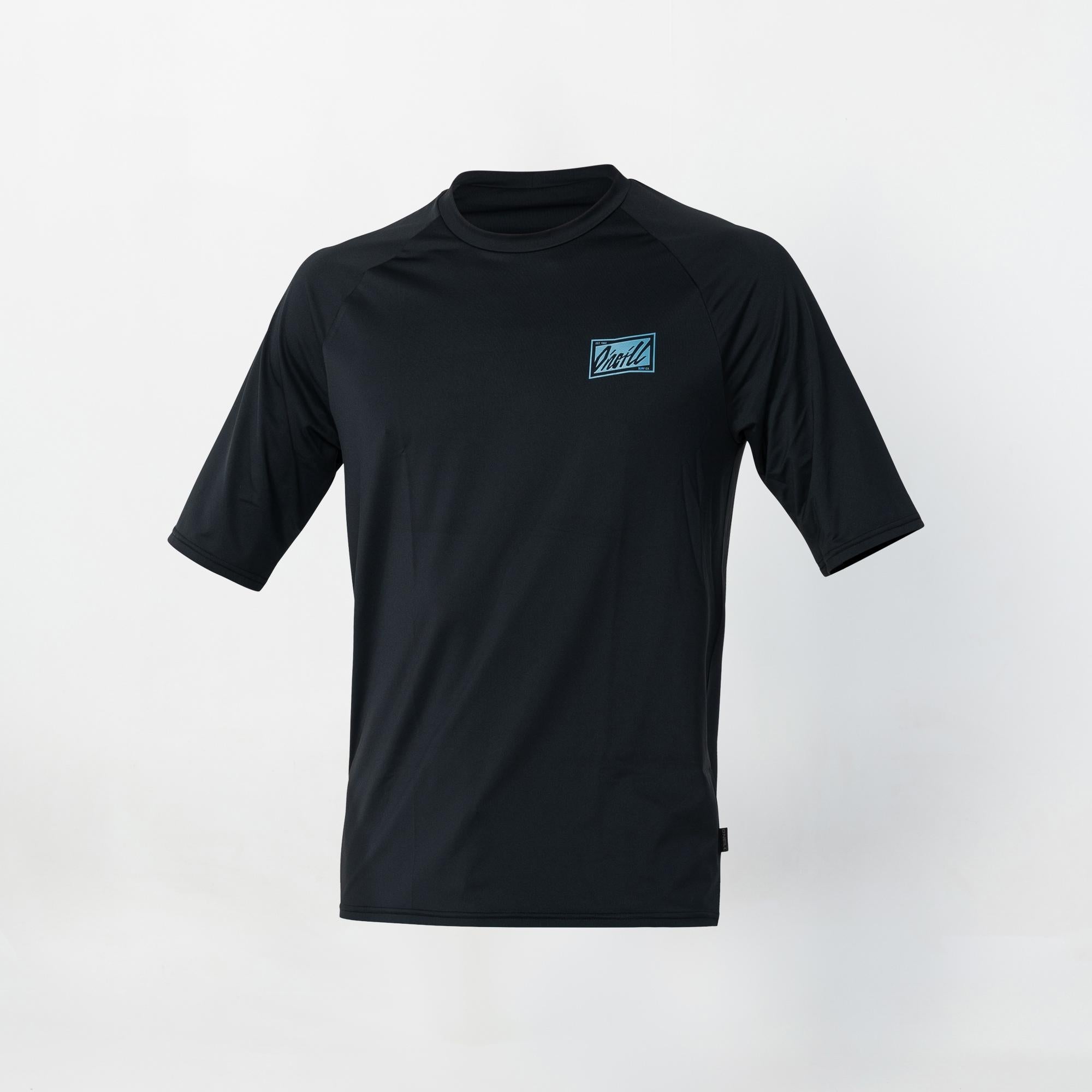 Skewed Short Sleeve Rash Vest Tee - Black