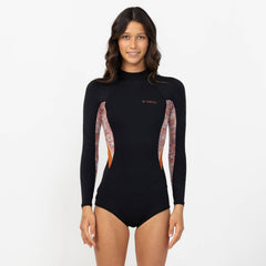 Women's Bahia 2mm Long Sleeve Mid Spring Suit Back Zip - Tangerine Tile
