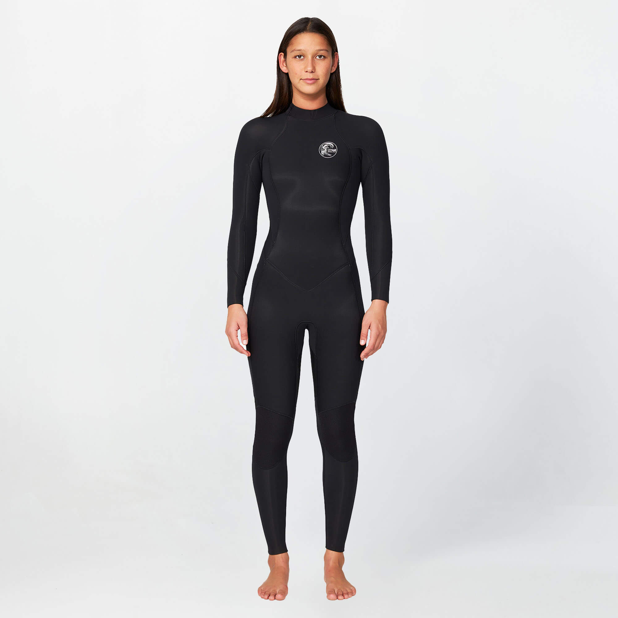 Womens Bahia 4/3mm Steamer Back Zip Wetsuit - Black