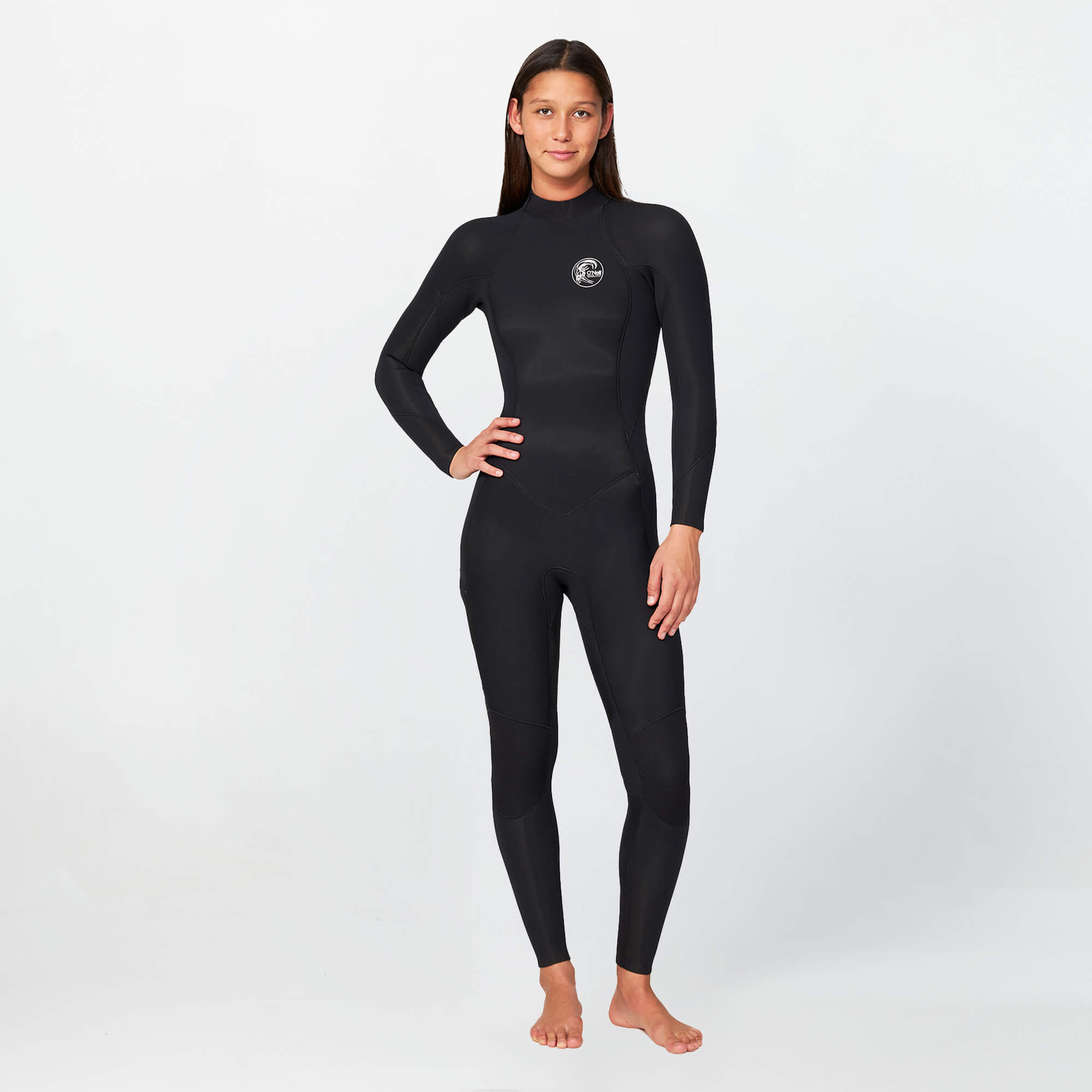 Womens Bahia 4/3mm Steamer Back Zip Wetsuit - Black