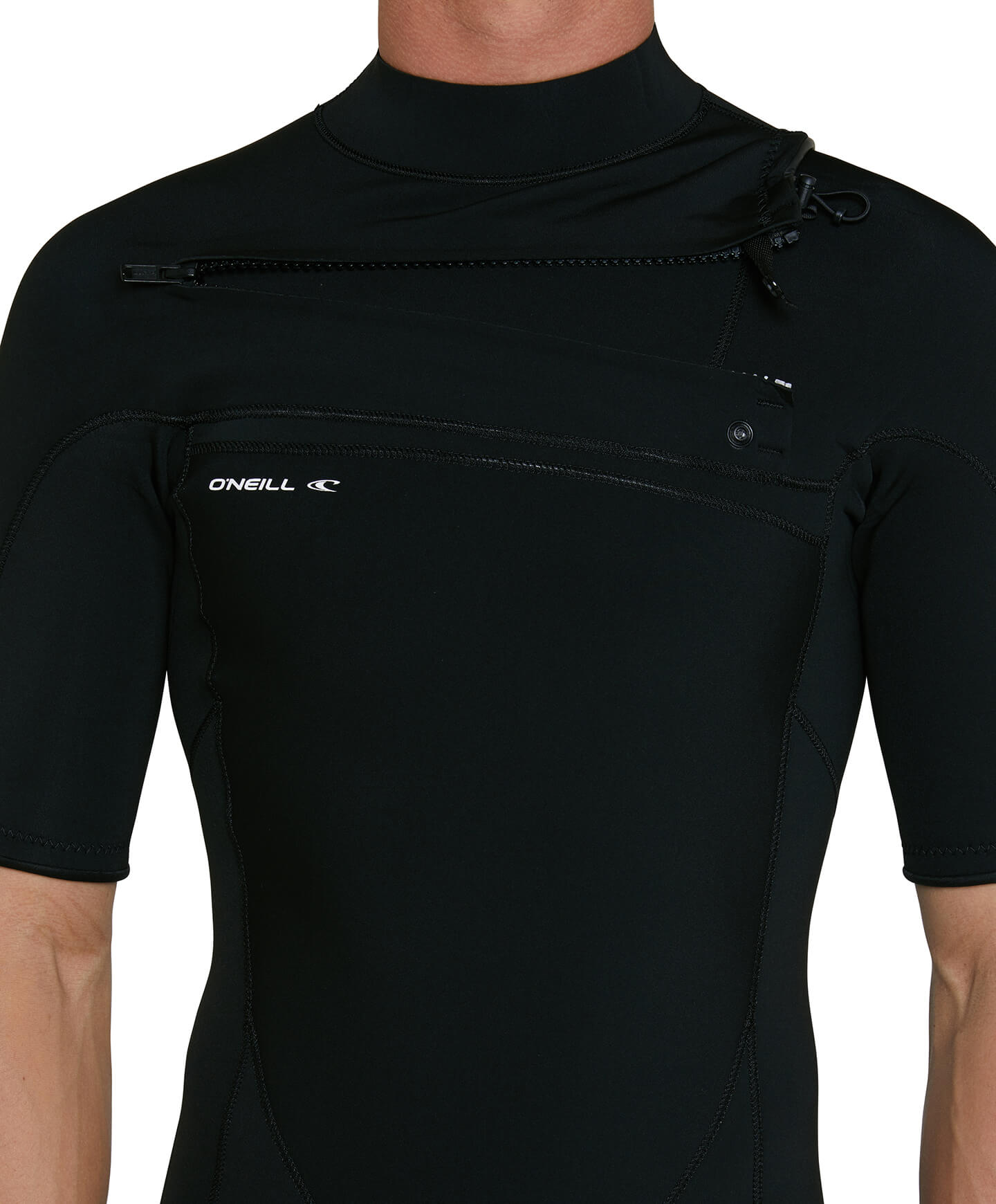 Defender 2mm Short Arm Steamer Chest Zip Wetsuit - Black