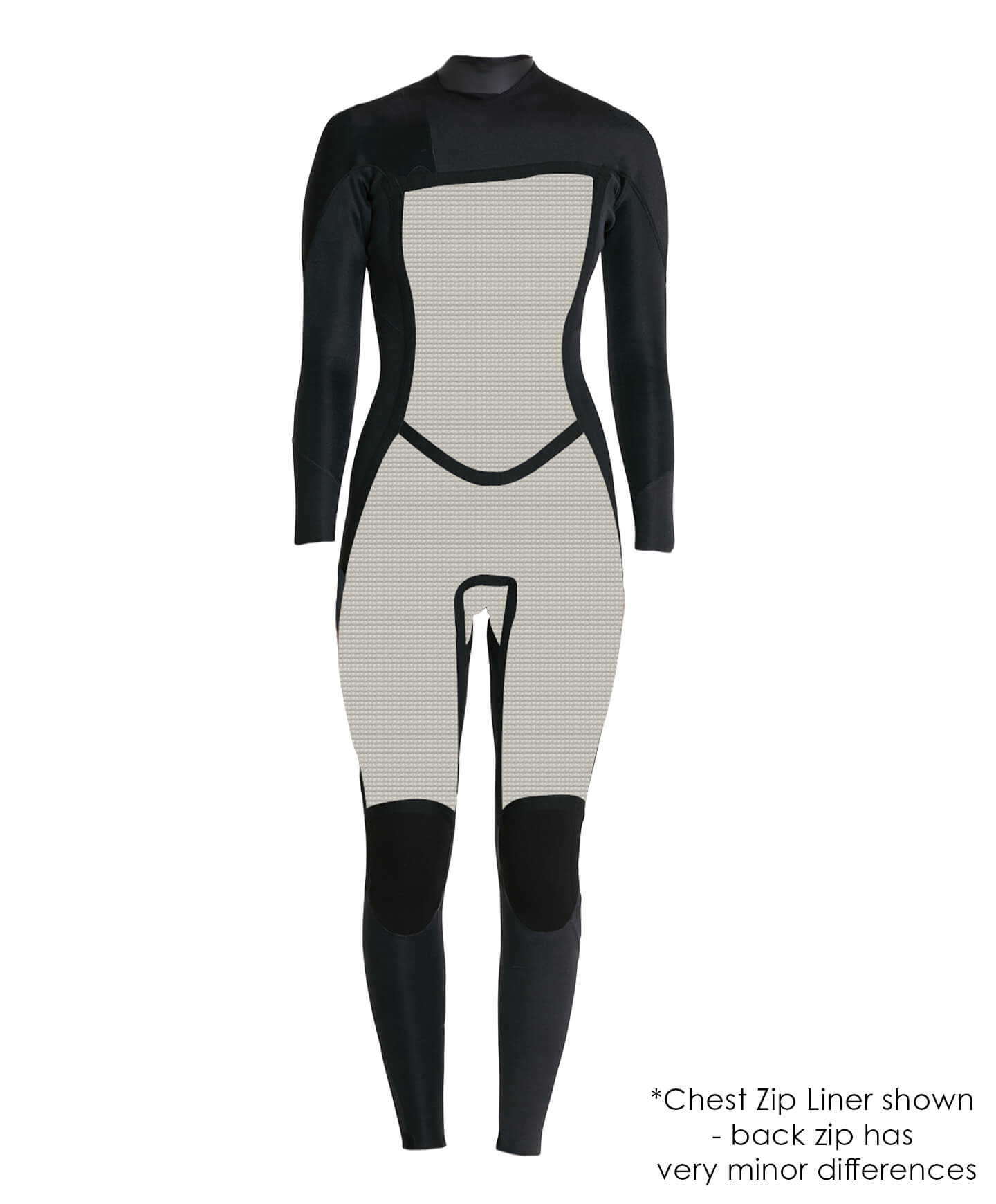 Womens Bahia 3/2mm Steamer Back Zip Wetsuit - Black