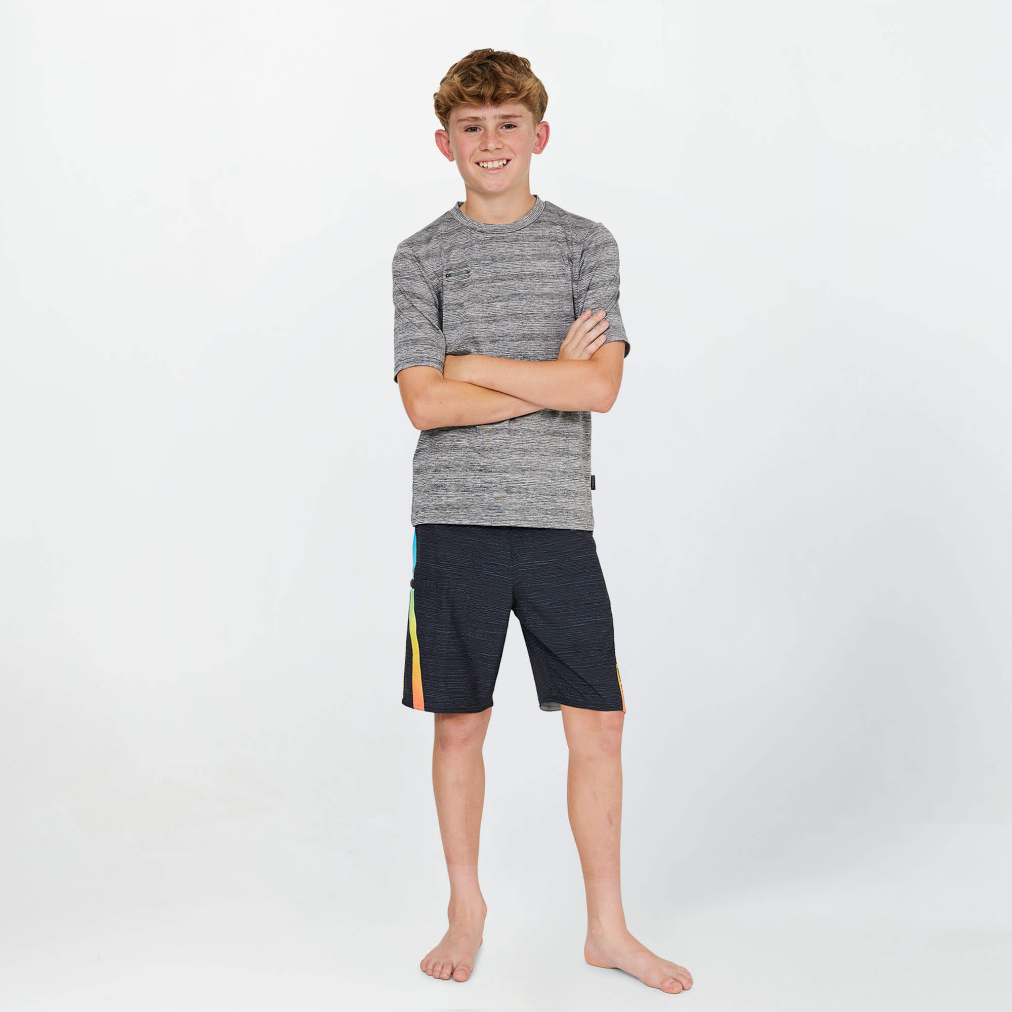 Boy's 24/7 Tech Short Sleeve Rash Vest Tee - Graphite