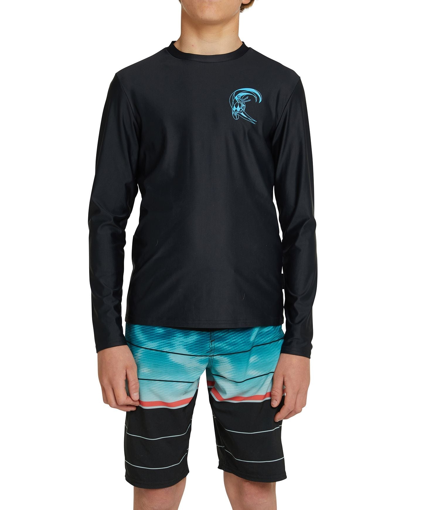 Boy's All Time Long Sleeve Surf Tee - Black