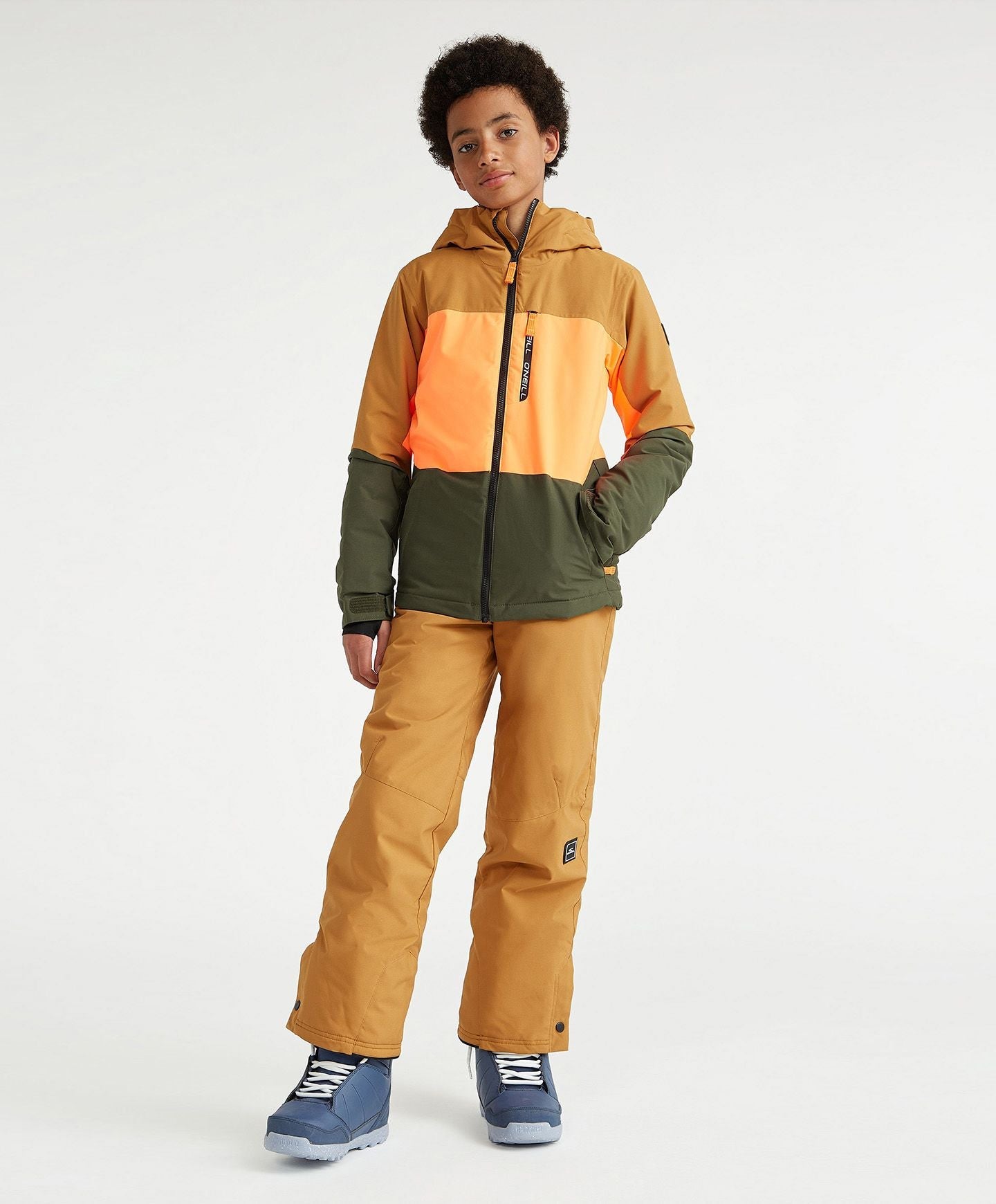 Boy's Carbonite Snow Jacket - Rich Caramel Colour Block