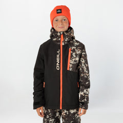 Boy's Cruz Block Snow Jacket - Black Beige Quarry