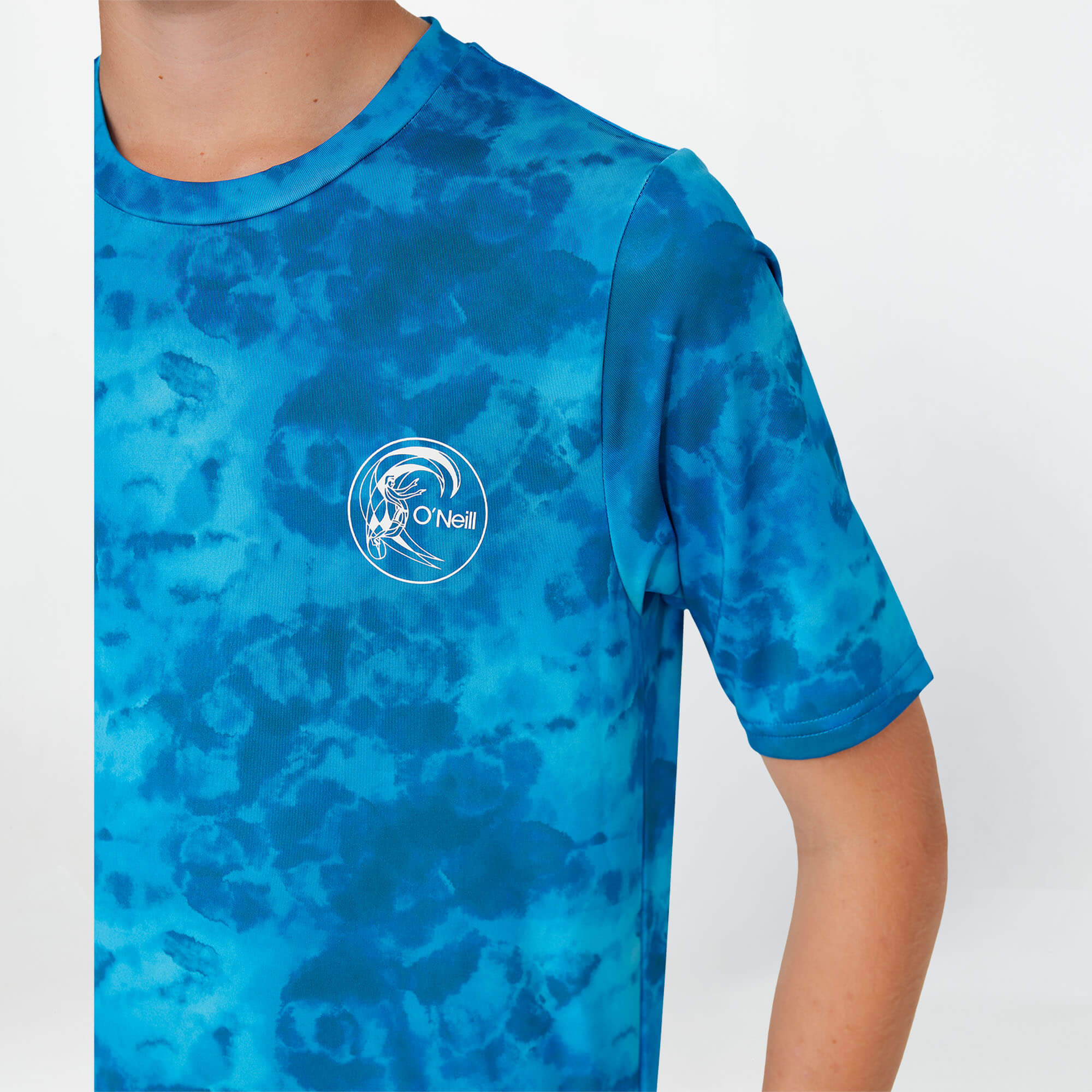 Boy's Dopedye Short Sleeve Rash Vest Tee - Tie Dye Blue