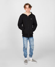 Boys Fifty Two Sherpa Zip Hoodie - Black