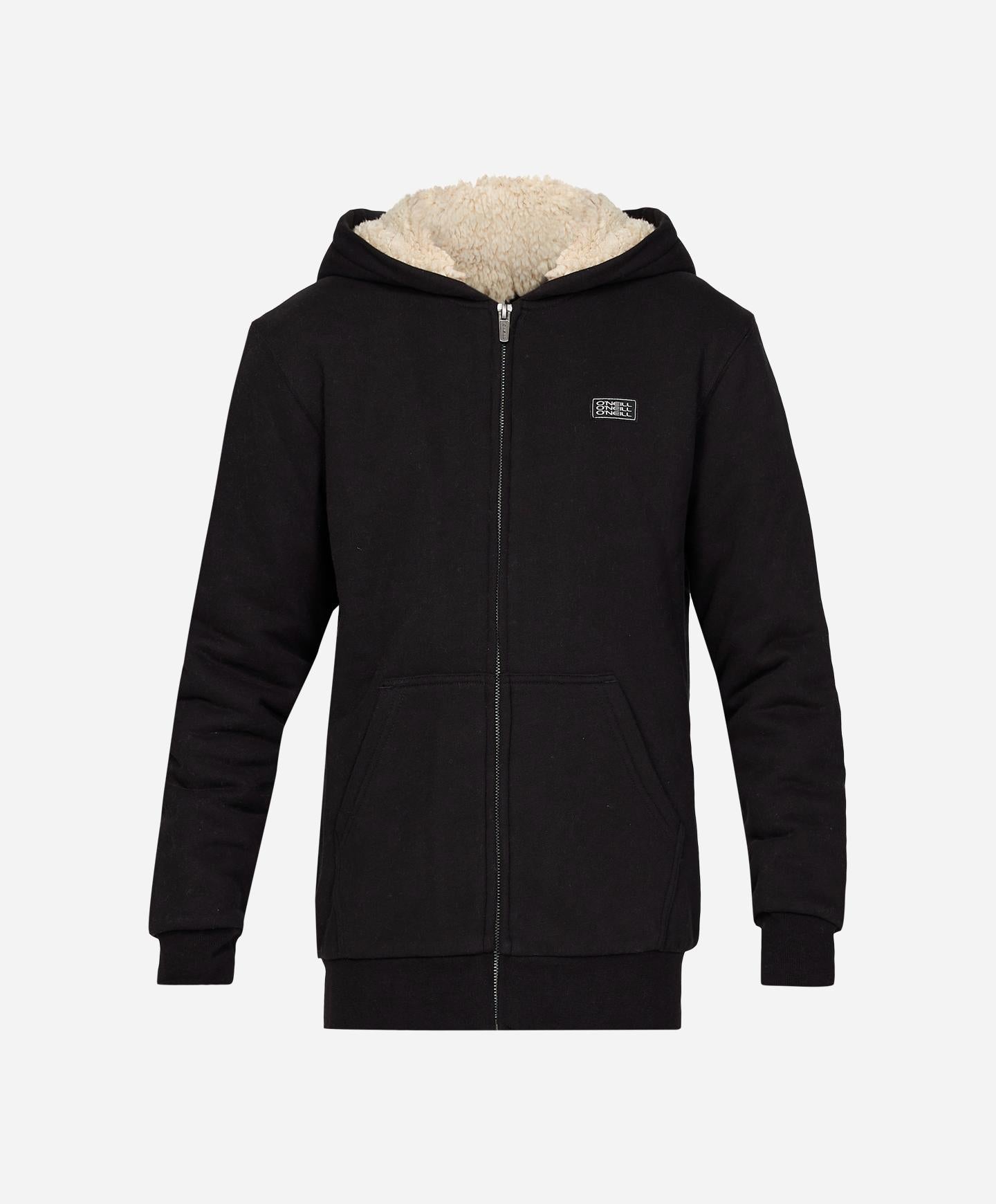 Boys Fifty Two Sherpa Zip Hoodie - Black