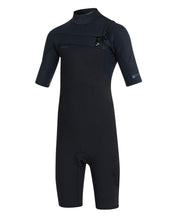 Boy's HyperFreak 2mm Short Sleeve Springsuit Chest Zip Wetsuit - Black