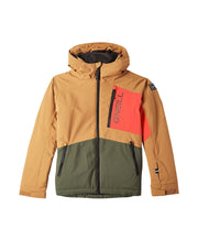 Boy's Jacksaw Snow Jacket - Rich Caramel Colour Block