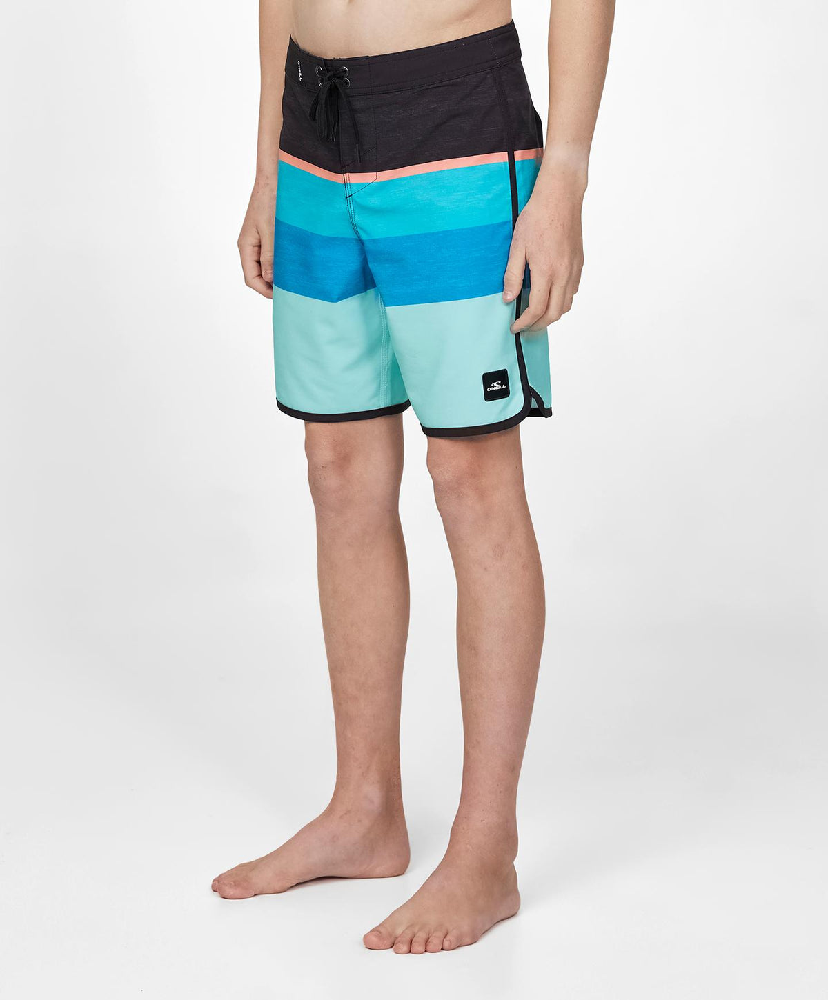 Boys Lennox Scallop Boardshorts - Turquoise