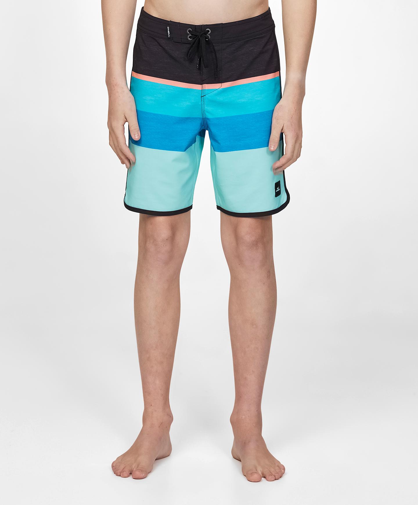 Boys Lennox Scallop Boardshorts - Turquoise