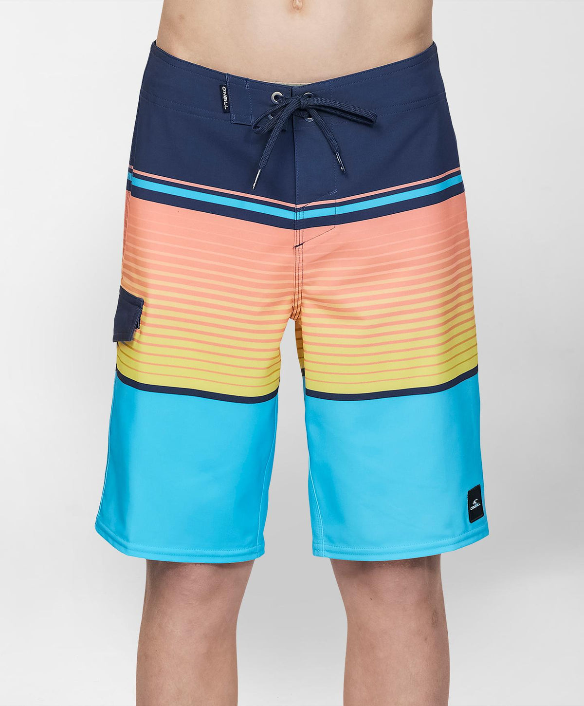 Boys Lennox Stripe Boarshorts - Aquarius