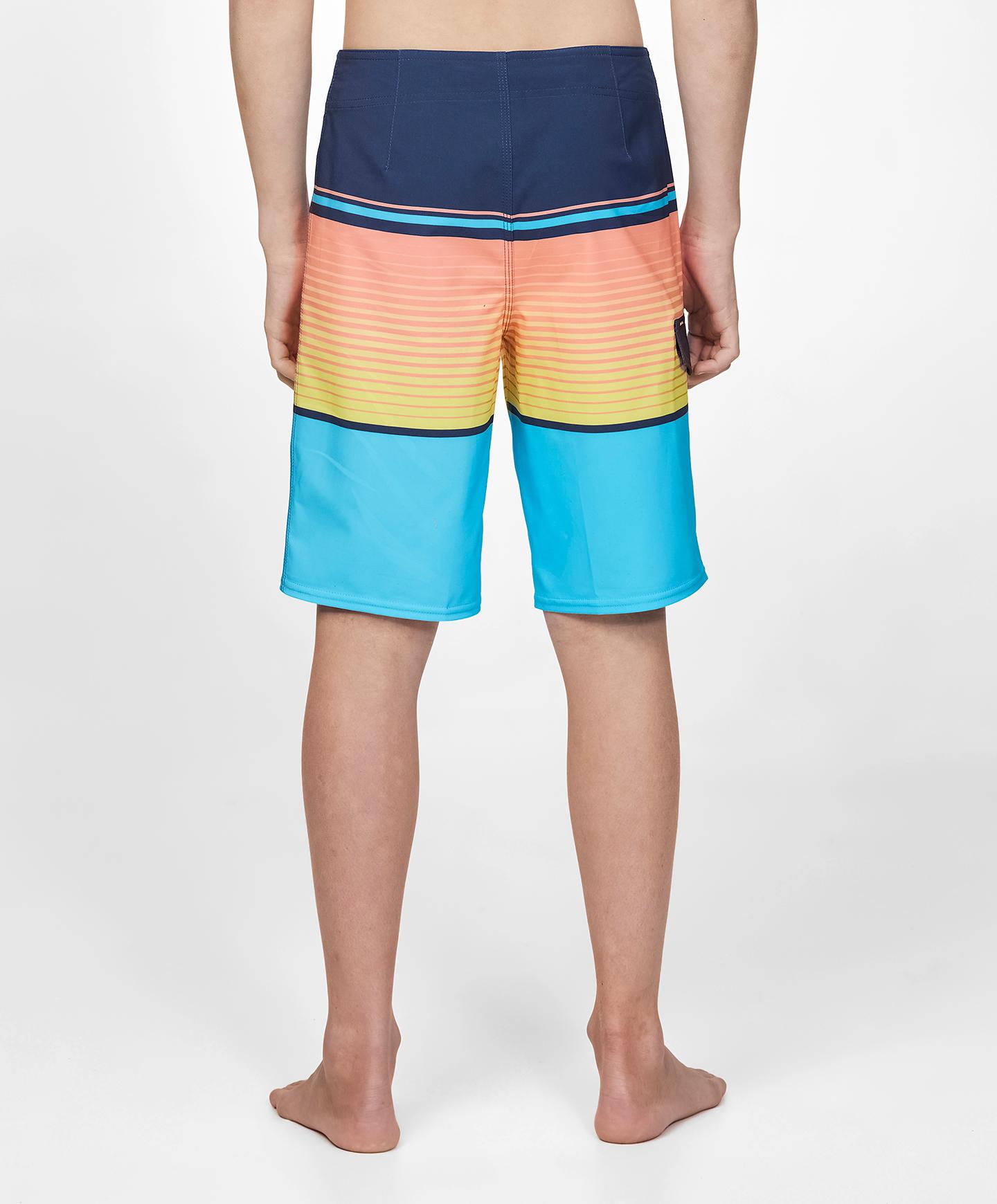 Boys Lennox Stripe Boarshorts - Aquarius