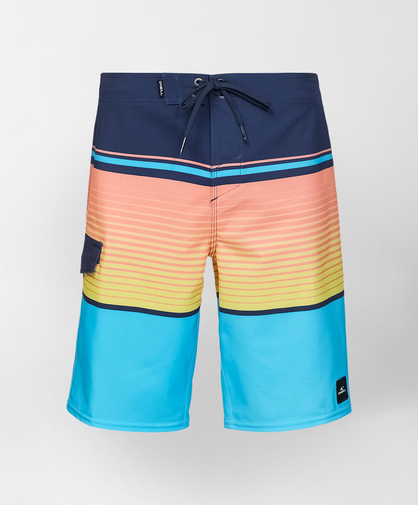 Boys Lennox Stripe Boarshorts - Aquarius