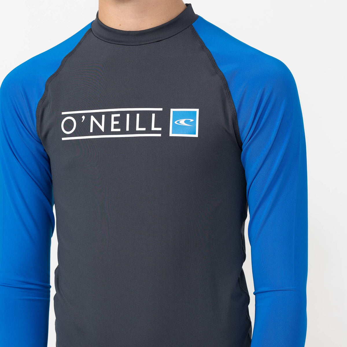 Boy's Reactor Block Long Sleeve Rash Vest - Charcoal Blue