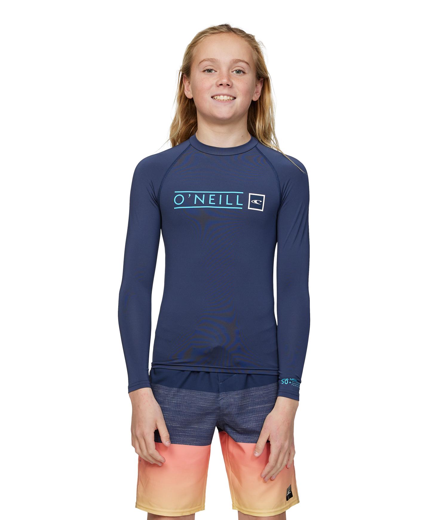 Boy's Reactor Block UV LS Rash Vest - Navy