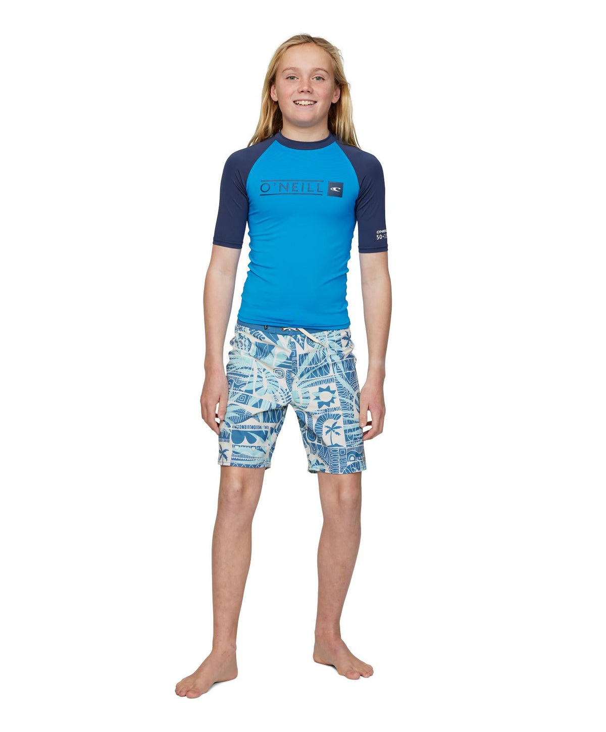 Boy's Reactor Block UV SS Rash Vest - Royal