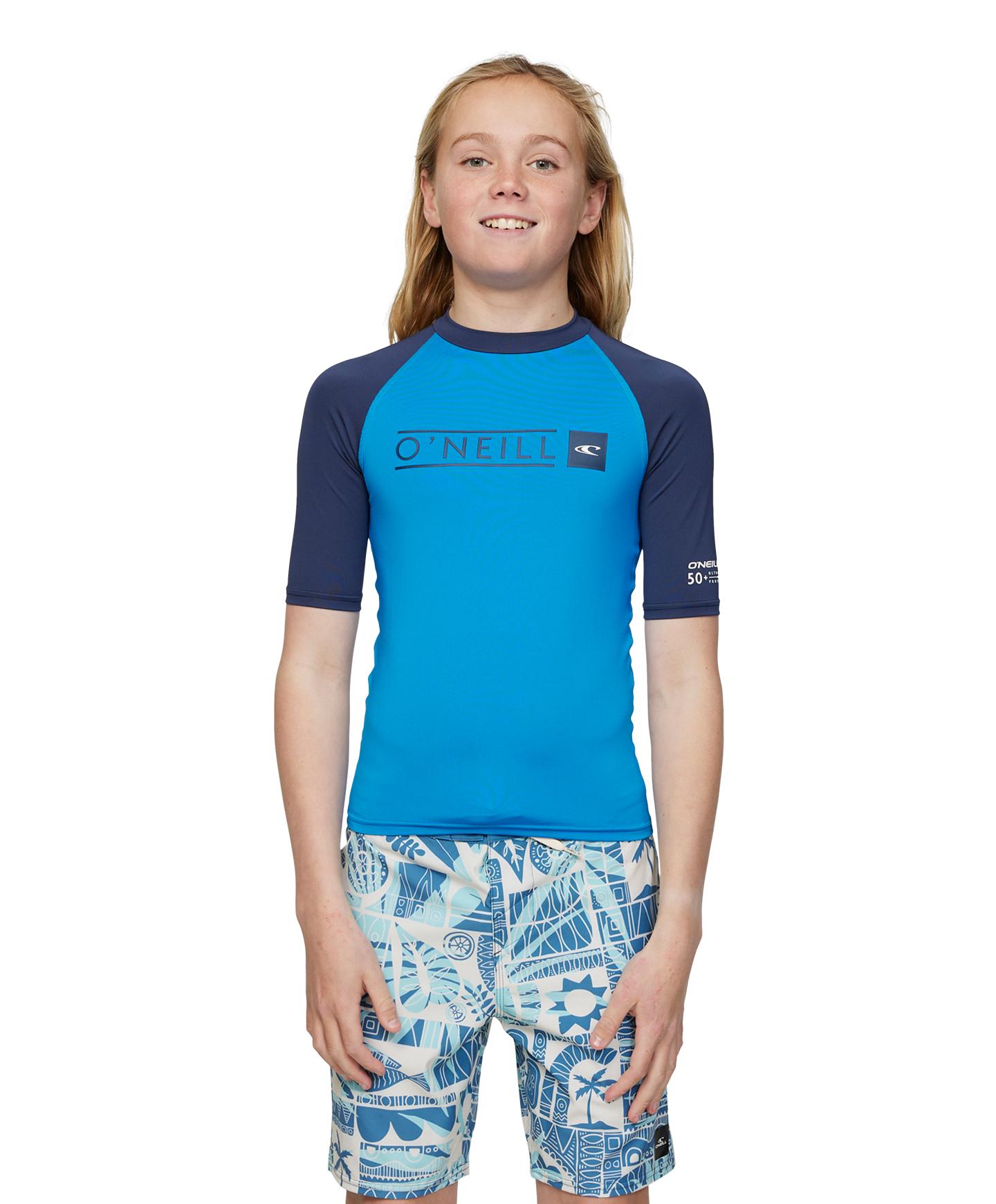 Boy's Reactor Block UV SS Rash Vest - Royal