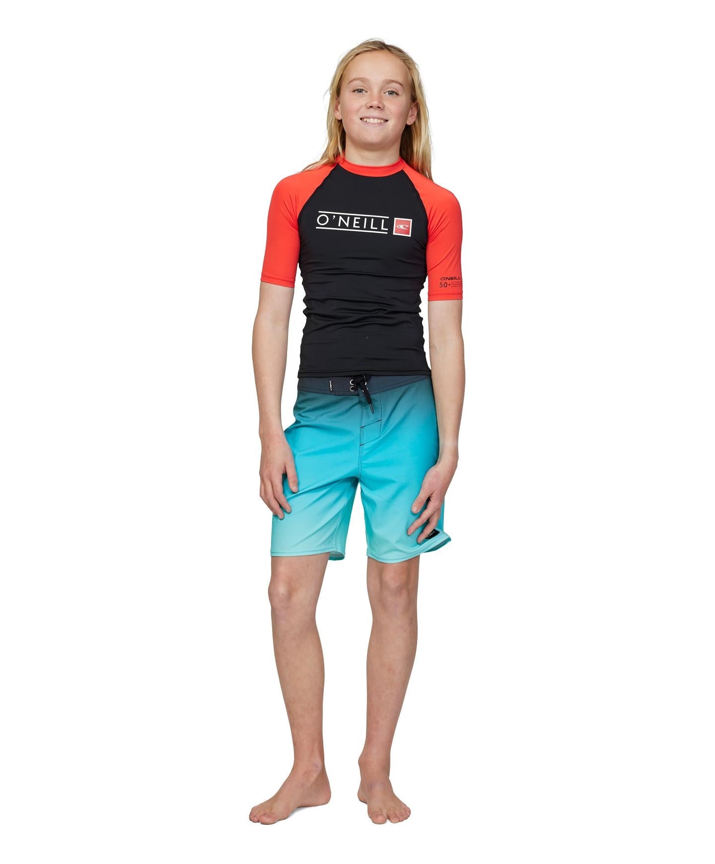 Boy's Reactor Block UV SS Rash Vest - Red