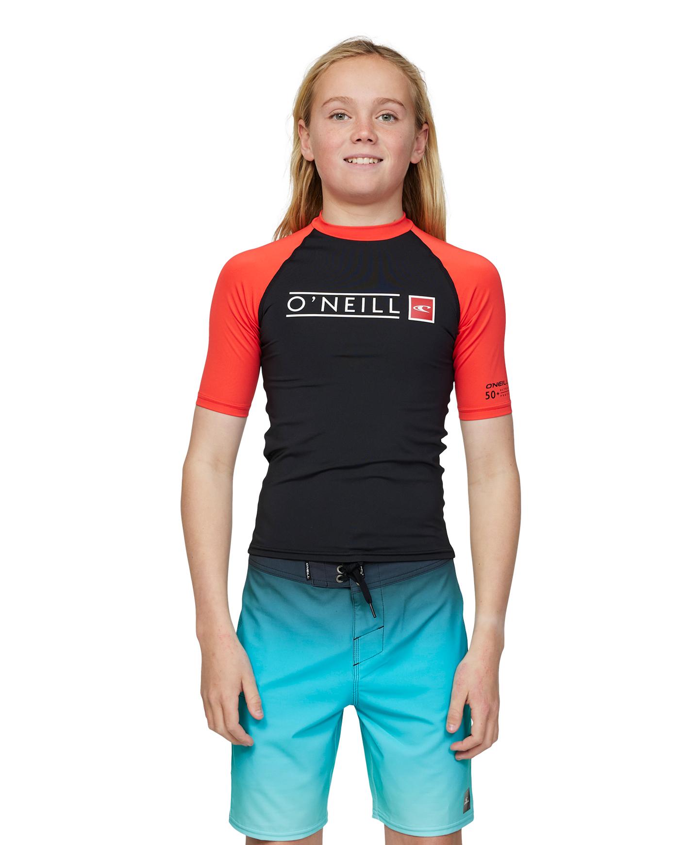 Boy's Reactor Block UV SS Rash Vest - Red