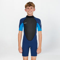 Boys Reactor 2mm Short Sleeve Spring Suit Back Zip - Navy