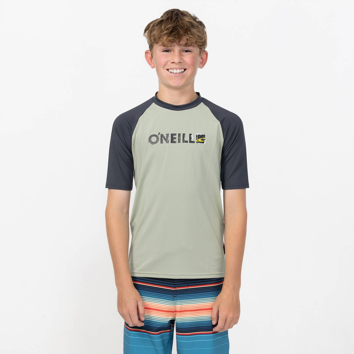 Boy's Scratch Short Sleeve Rash Vest Tee - Seagrass