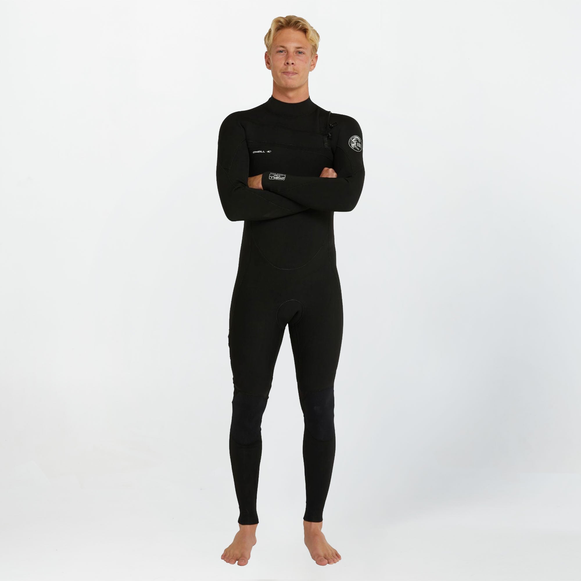 Defender 3/2mm Steamer Chest Zip Wetsuit - Black