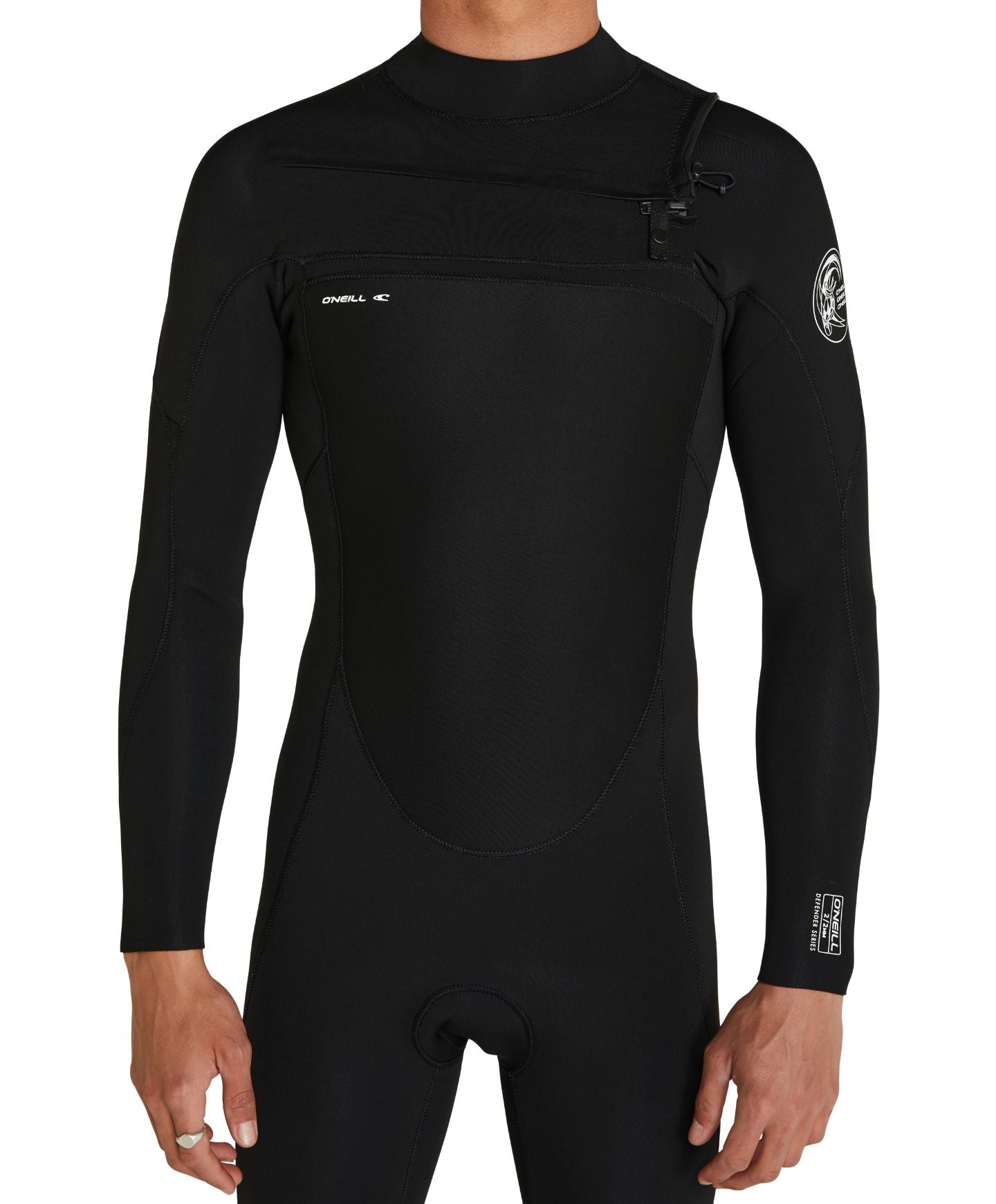 Defender Chest Zip Long Sleeve Spring Suit 2mm Wetsuit - Black