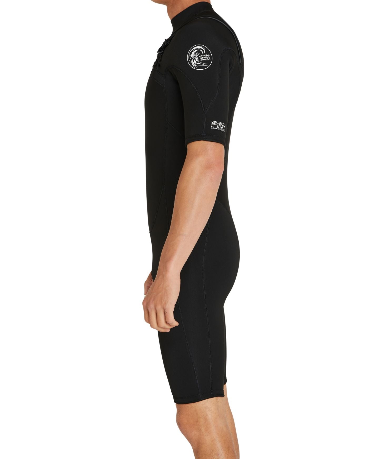 Defender Chest Zip Short Sleeve Spring Suit 2mm Wetsuit - Black