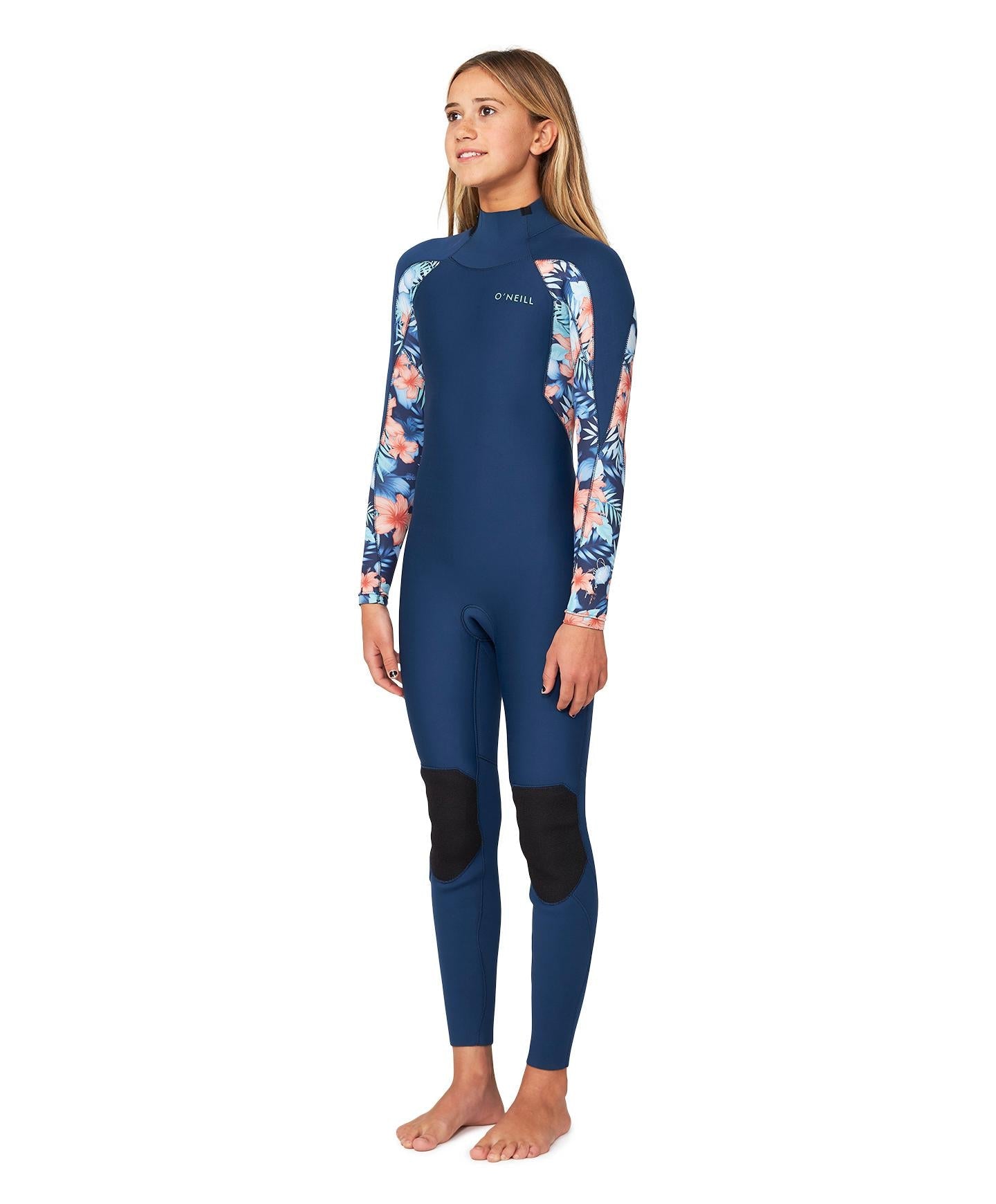 Girl's Bahia 3/2mm Steamer Back Zip Wetsuit - Lost Palms