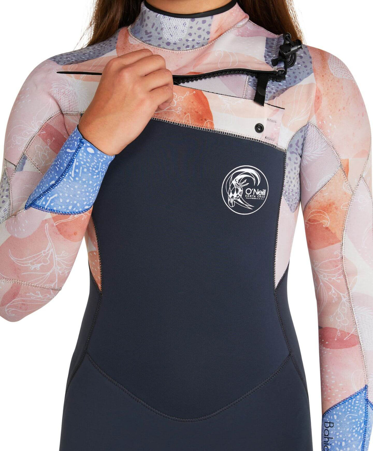 Girl's Bahia 4/3mm Steamer Chest Zip Wetsuit - Gunmetal