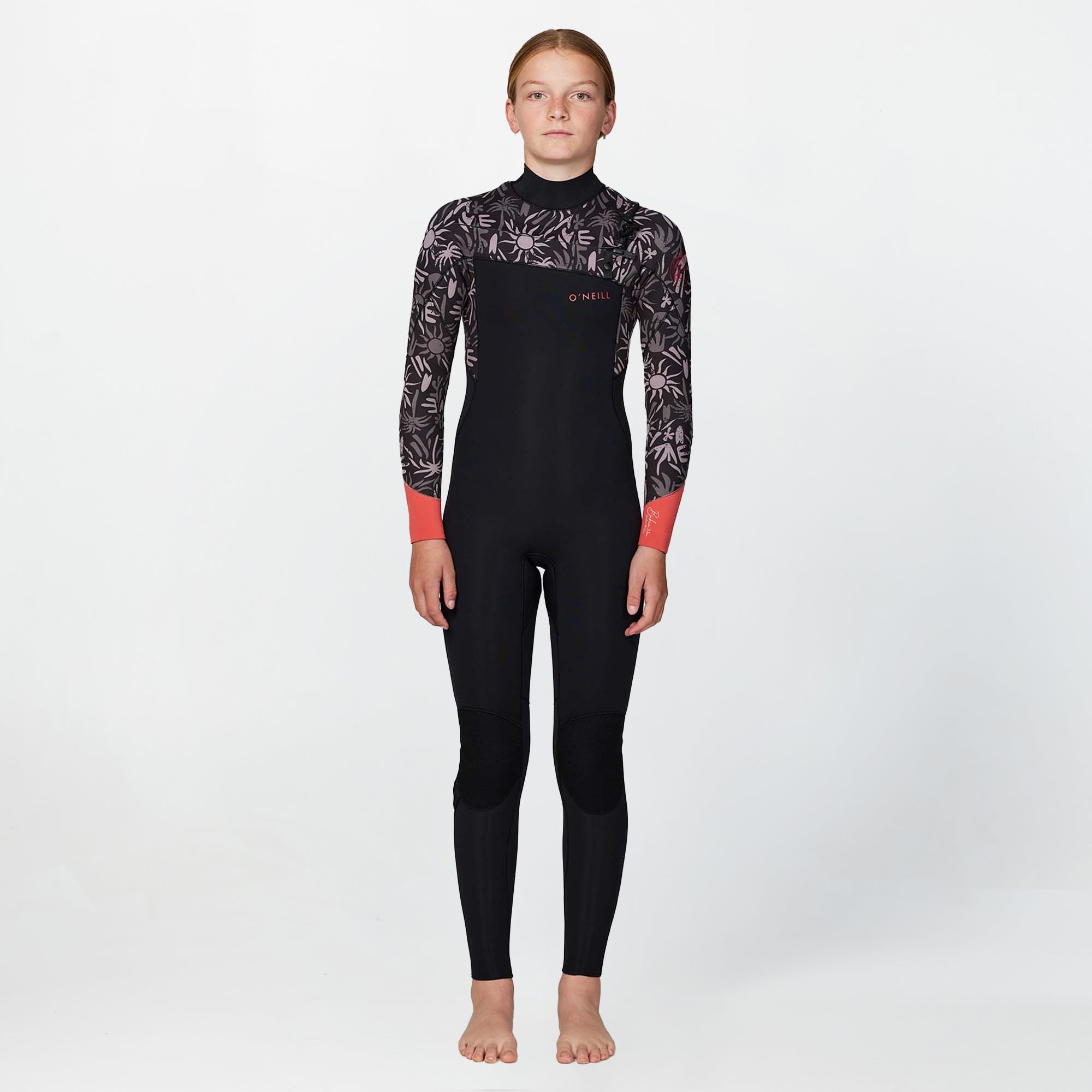 Girl's Bahia 3/2mm Steamer Chest Zip Wetsuit - Follow The Sun
