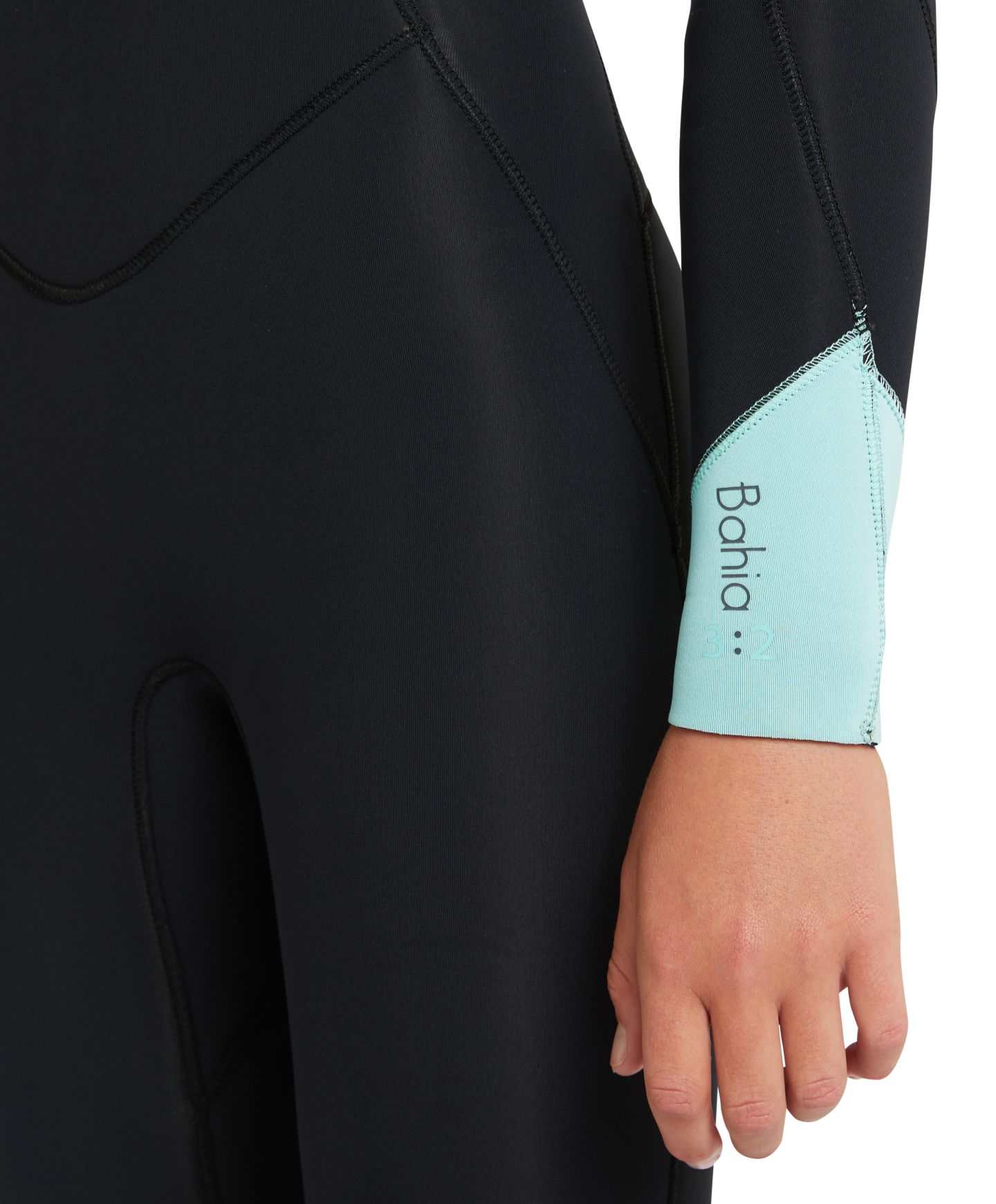 Girl's Bahia 4/3mm Steamer Chest Zip Wetsuit - Black Aqua