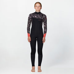 Girls Bahia 4/3mm Steamer Chest Zip - Follow The Sun