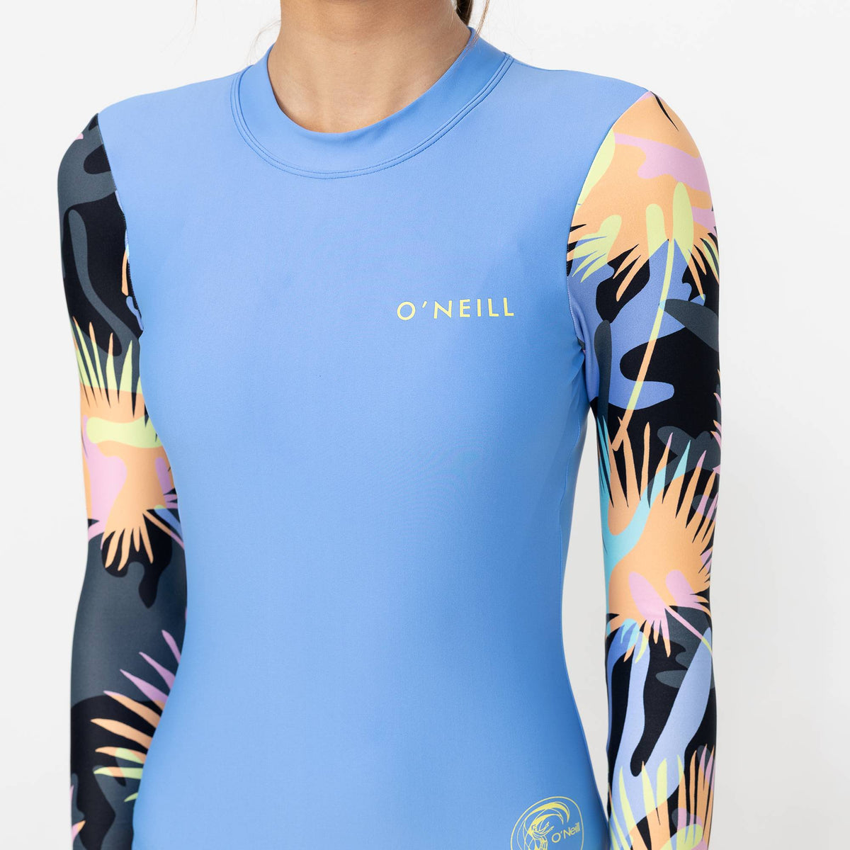 Girl's Bahia Lycra Back Zip Long Sleeve Surf Suit - Coral Geo