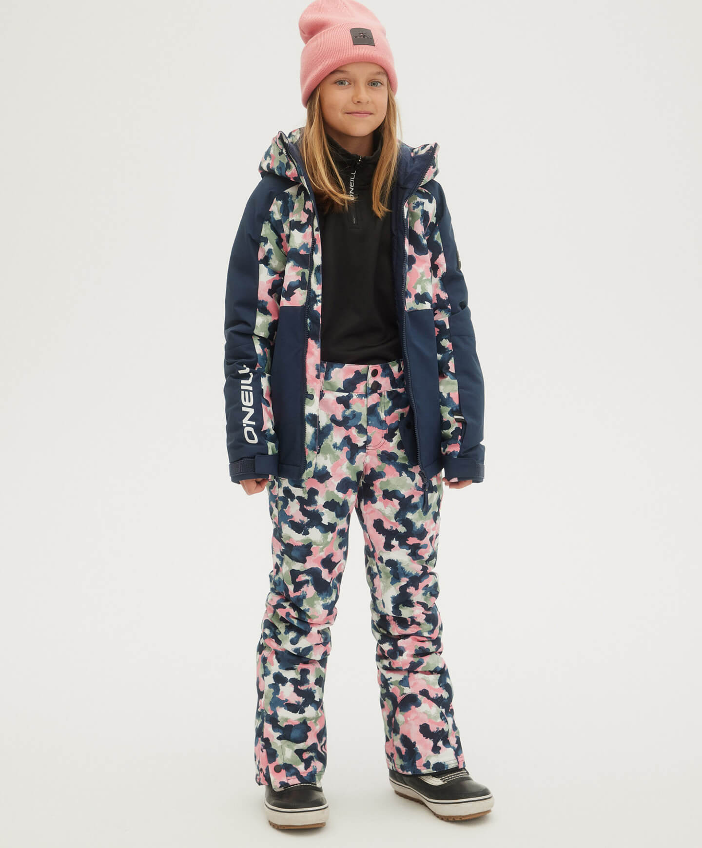 Girl's Charm AOP Snow Pants - Blue AOP