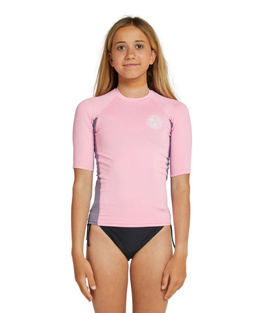 Buy Girl's Classic UV Short Sleeve Rash Vest - Pink by O'Neill