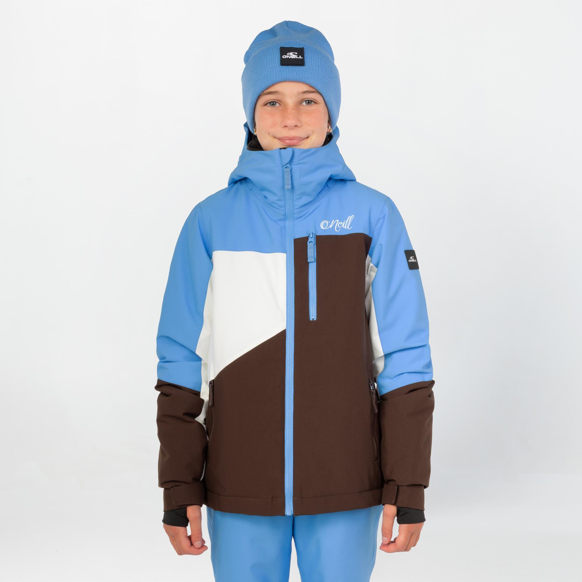 Girl's Cruz Triple Snow Jacket - Coffee Bean Colour Block