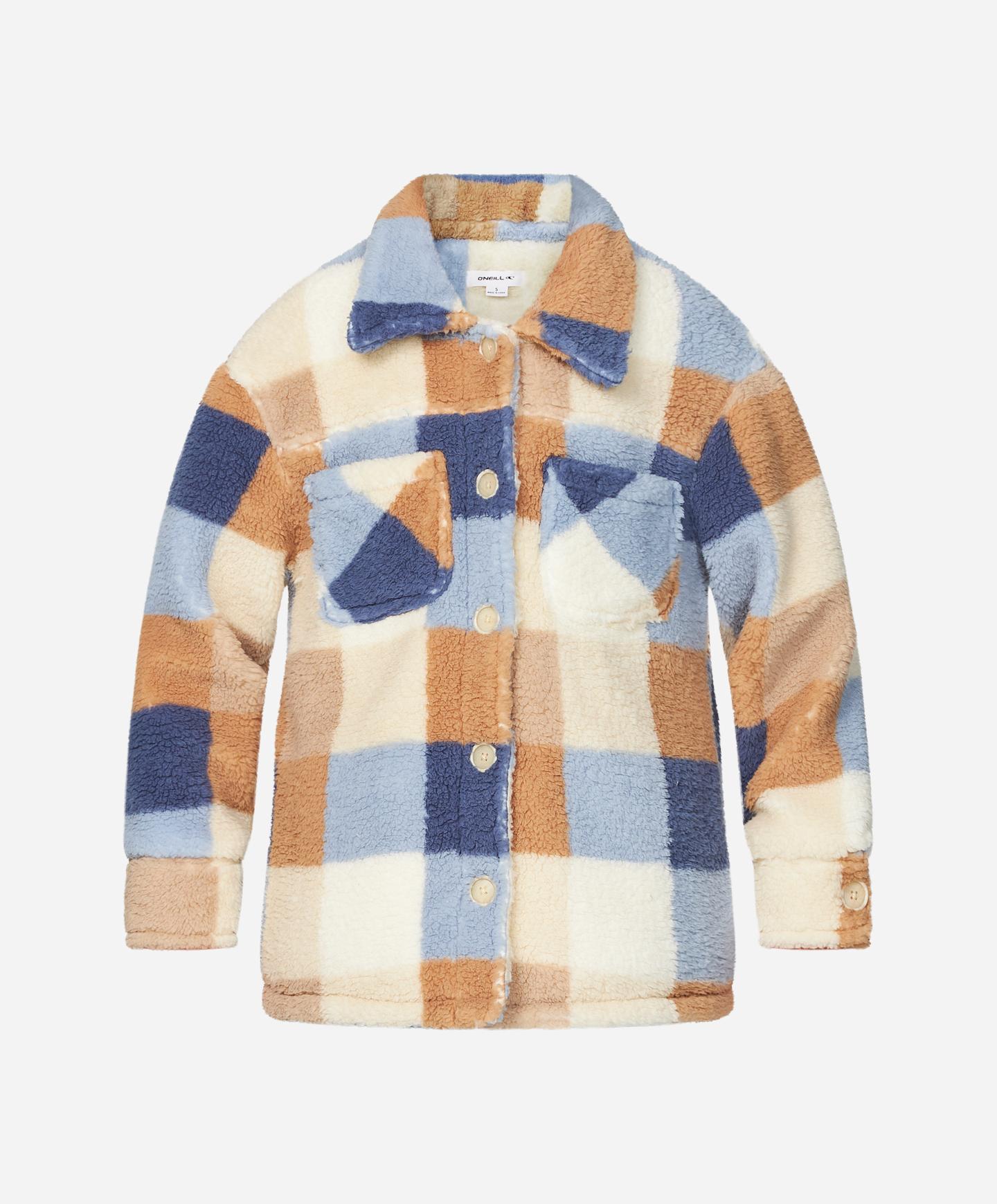 Girls Heath Plaid Jacket - Winter White